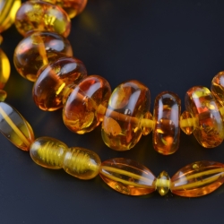 Amber necklace for adults light cognac